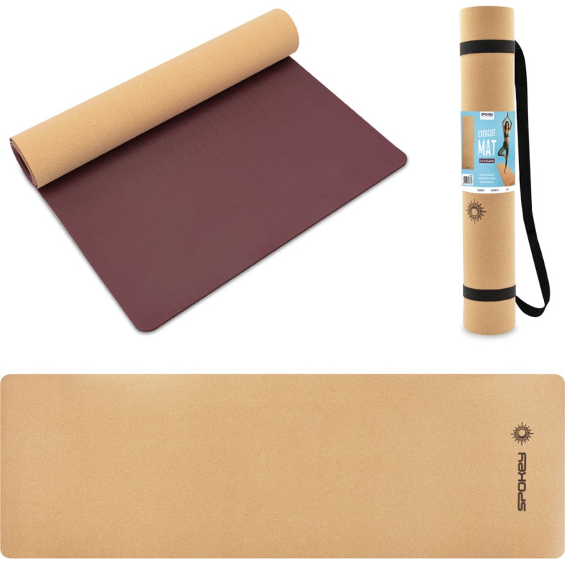 Spokey SAVASANA Yogamatte mit Korkoberfläche