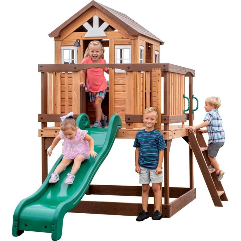 Backyard Discovery Holzspielplatz Echo Heights – Rutsche, Spielhaus, Küche