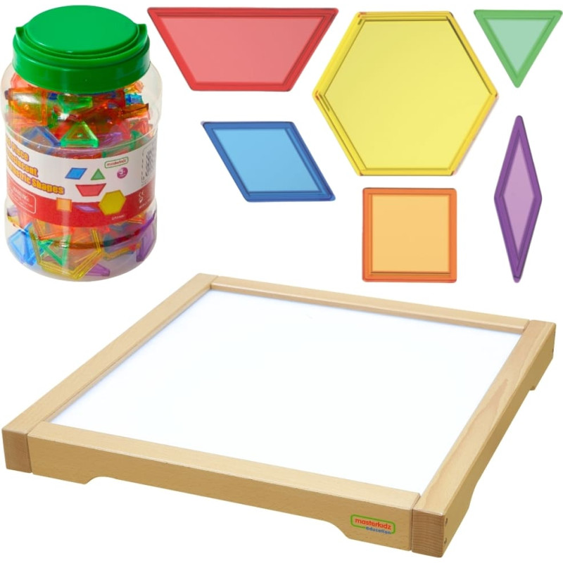 Masterkidz Panel Skrzynia LED Sensoryczna + Klocki Montessori Mozaika 140 el.