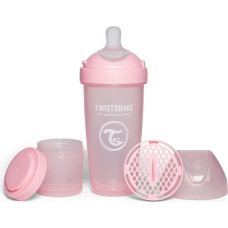 Twistshake Pro Double Anti-Colic Feeding Bottle 330ml Pastel Pink 79040