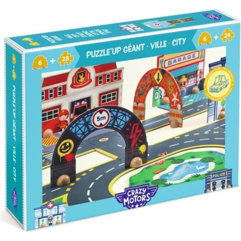 Djeco Crazy motors - Puzzl'Up - Giant City - 33 pcs