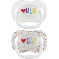 Canpol 34/939 Smoczek uspokajający silikonowy  symetryczny 0-6m LoveMum&Dad 2 szt