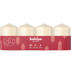 Bolsius Sveces cilindrs 4 gab. &Oslash;60x40mm krēmkrāsas