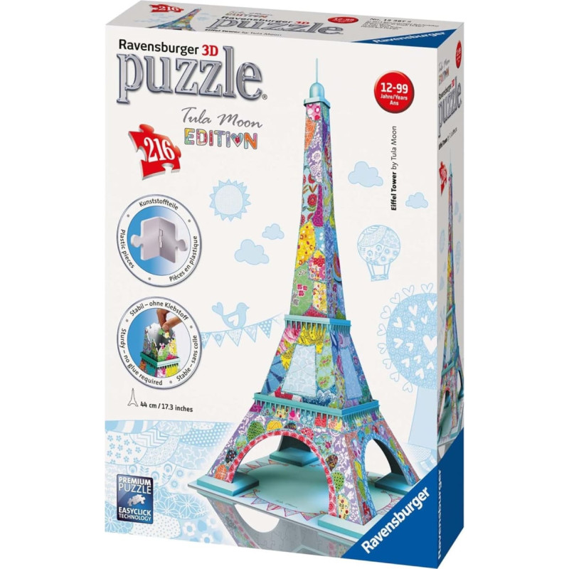 Ravensburger 3D Puzzle Eiffel Tower Tula Moon Edition, 216 pcs, 12+