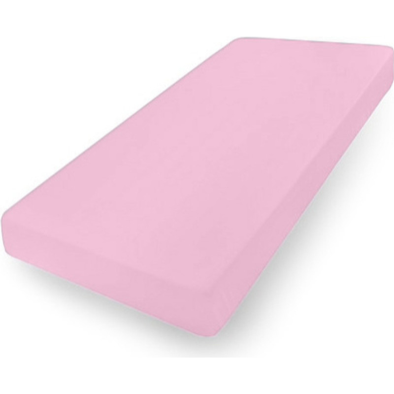 Miniania Palags jersī ar gumiju 120x60 cm PINK (3741)