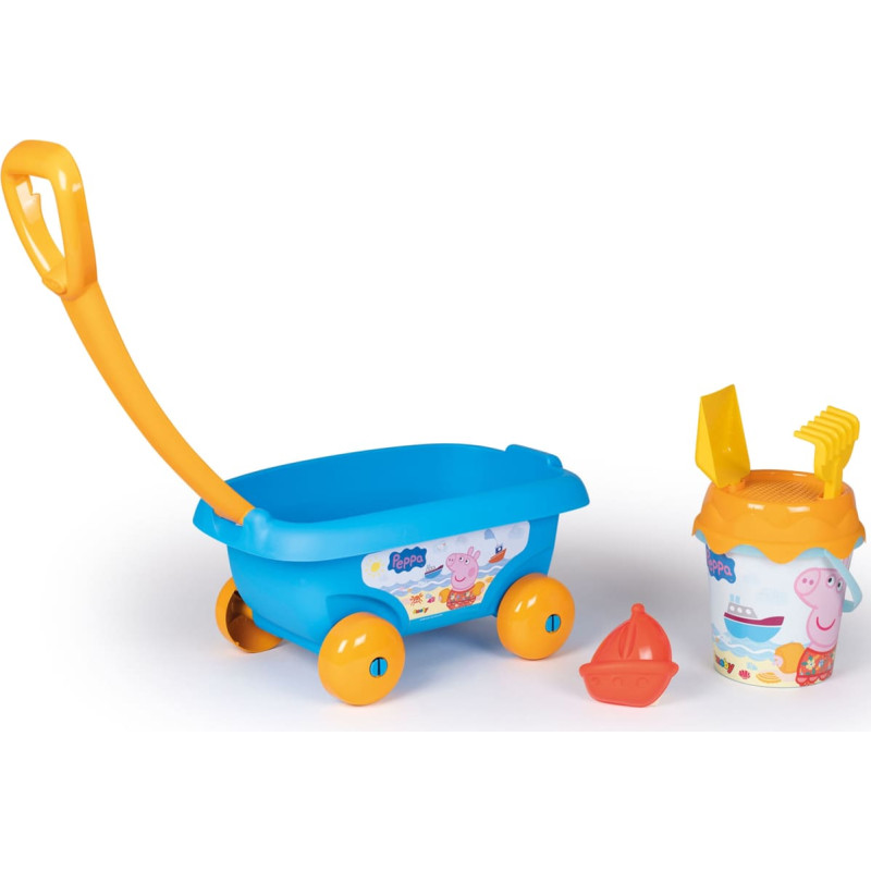 Smoby Wózek z Wiaderkiem i Akcesoriami do Piasku Świnka Peppa