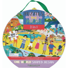 Floss & Rock Jigsaw 3 in 1, One World, 100 pcs.