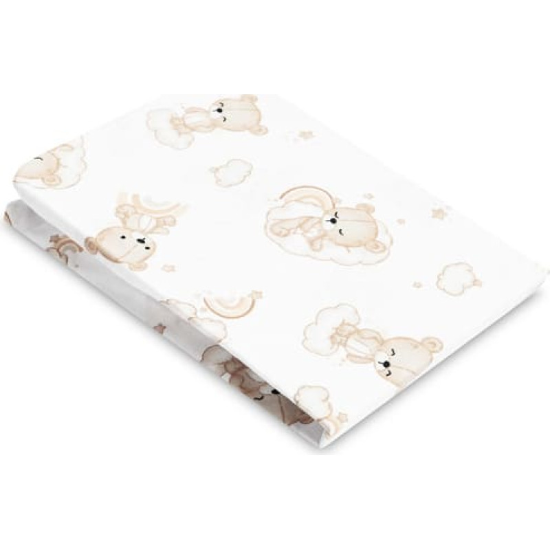 Sensillo bedrucktes Bettlaken RAINBOW TEDDY 60 X 120 CM