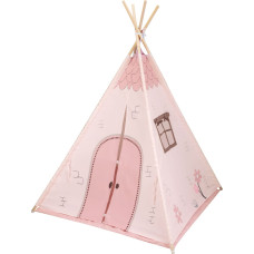 KIKKABOO Holz-Tipi mit gepolsterter Matte- Pink House