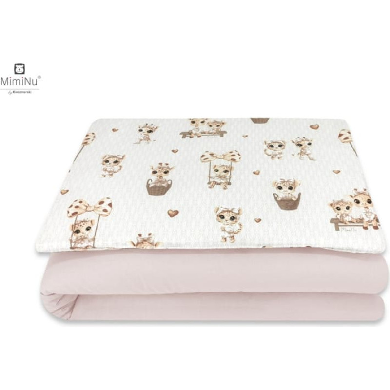 Miminu KIECZMERSKI Pościel C-2 135x100 cm MIMINU DESIGN Żyrafki beżowo-r&oacute;żowe bawełna 100%