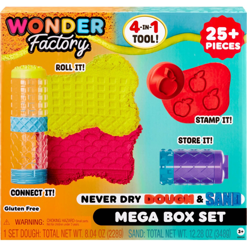 MGA Wonder Factory Never Dry Dough & Sand Mega Box Set 595298-EUC
