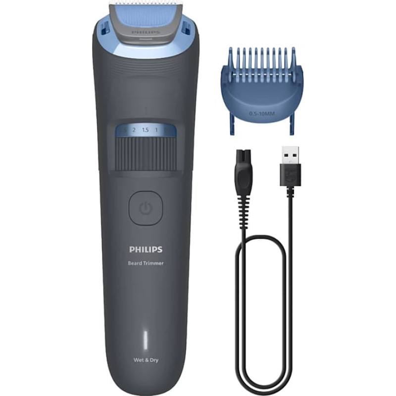Philips Series 3000 Barttrimmer, grau mit blauen Akzenten — BT3617/15