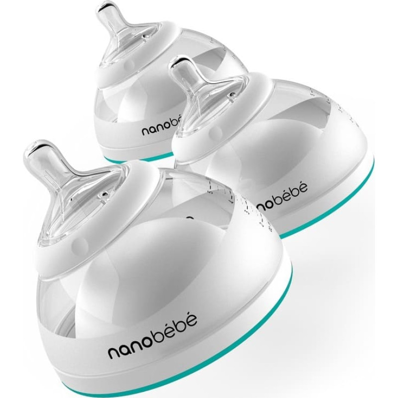Nanobebe BREASTMILK BOTTLE TEAL 3 PACK