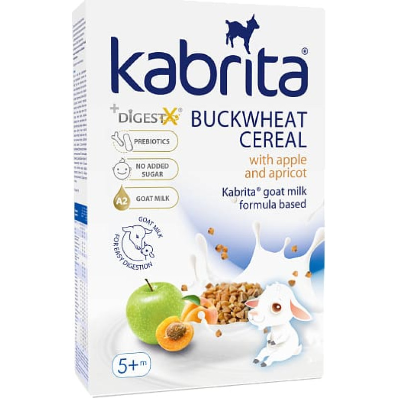Kabrita Buckwheat cereal with Apple & Apricot goat milk formula based for babies from 5 months, 180g