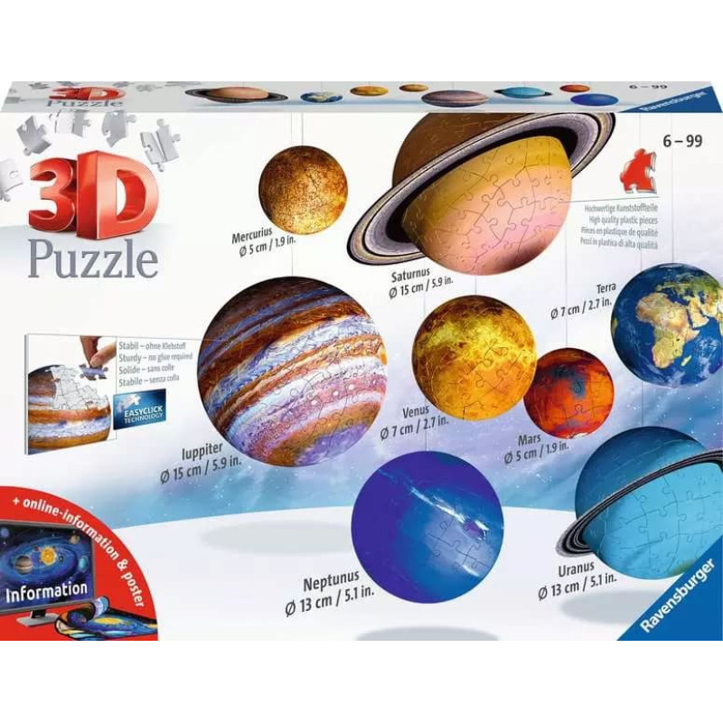 Ravensburger Round puzzle Solar System, 522 pieces, age 6+