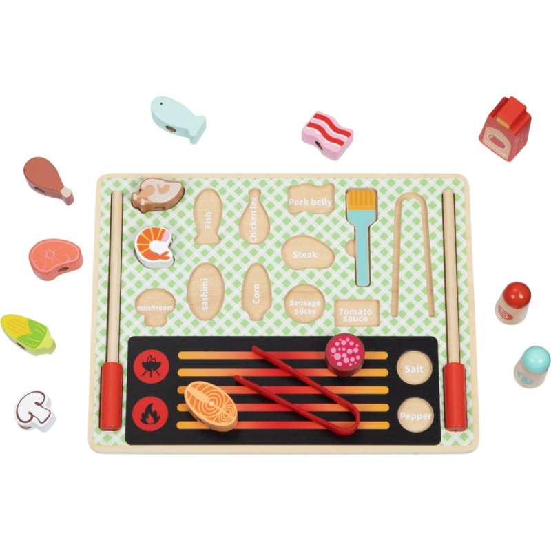 Tooky Toy Drewniany Zestaw do Grillowania Tablica Edukacyjna