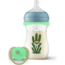 Philips Avent SCD838/17 Geschenkset: Flasche 260 ml Night + Beruhigungssauger Responsive Pacifier Night Natural