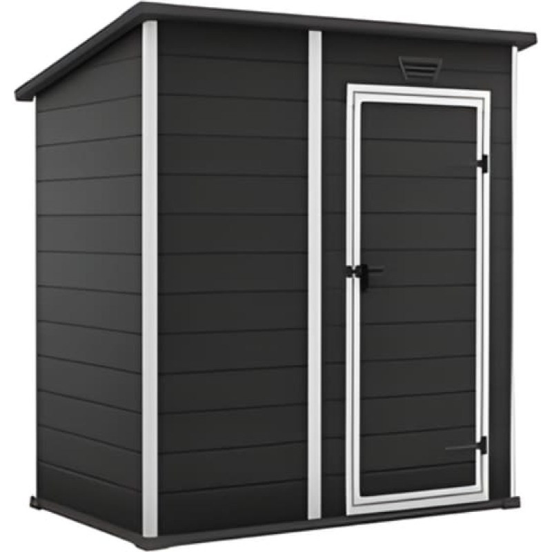 Keter Gartenschuppen Essential Shed 6x4, dunkelgrau/weiß