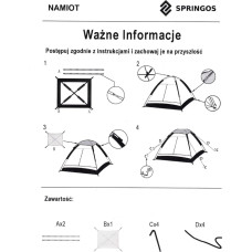 Springos 2-person camping tent with mosquito net and UV filter Springos PT007 blue
