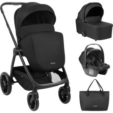 KIKKABOO Kinderwagen 3in1 mit Tragetasche Modena Schwarz