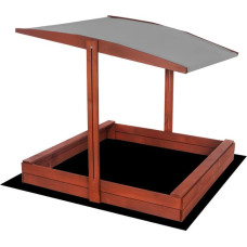 Springos geschlossener Sandkasten aus Holz mit Dach und Bänken, 140×140 cm (SBP140RSET02)