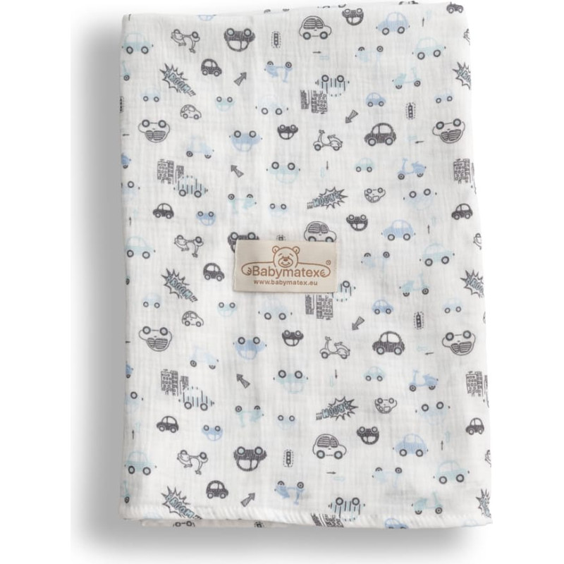 Babymatex Blanket / Swaddling blanket - TB0470 /02 - MUSLIN  - size 80x120 - CARS