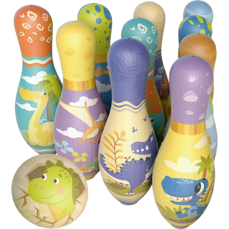 Woopie Geschicklichkeitsspiel – Dinosaurier-Bowling-Set, 12-teilig