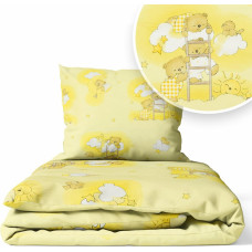 Ankras 2-teiliges Bettwäsche-Set - 135x100, 40x60 - BEAR on the LADDER - YELLOW