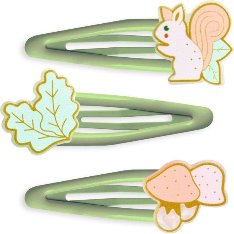Djeco Plume - Forest collection - Hair Clips - Hyacinthe (3 pcs)