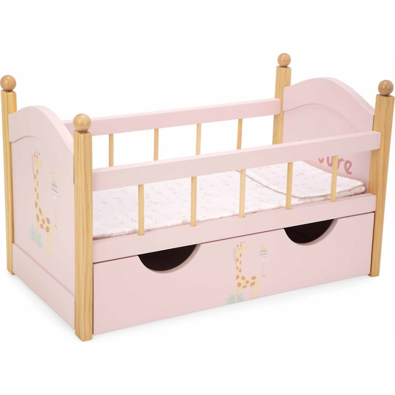 Arias doll bed with a drawer, Nature