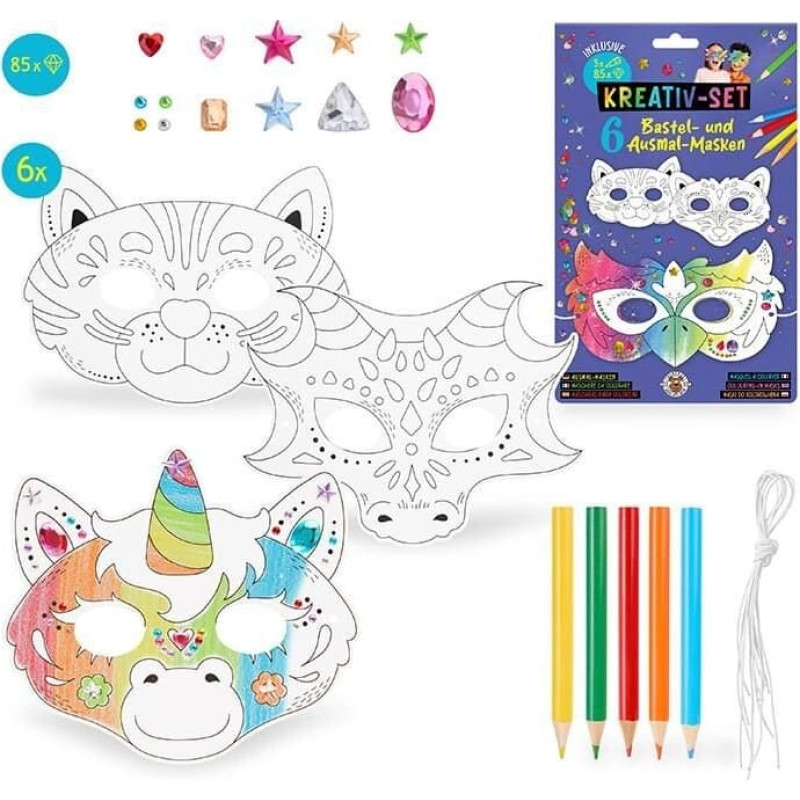 Trendhaus Craft & colouring set - Paper masks (6 pcs.)