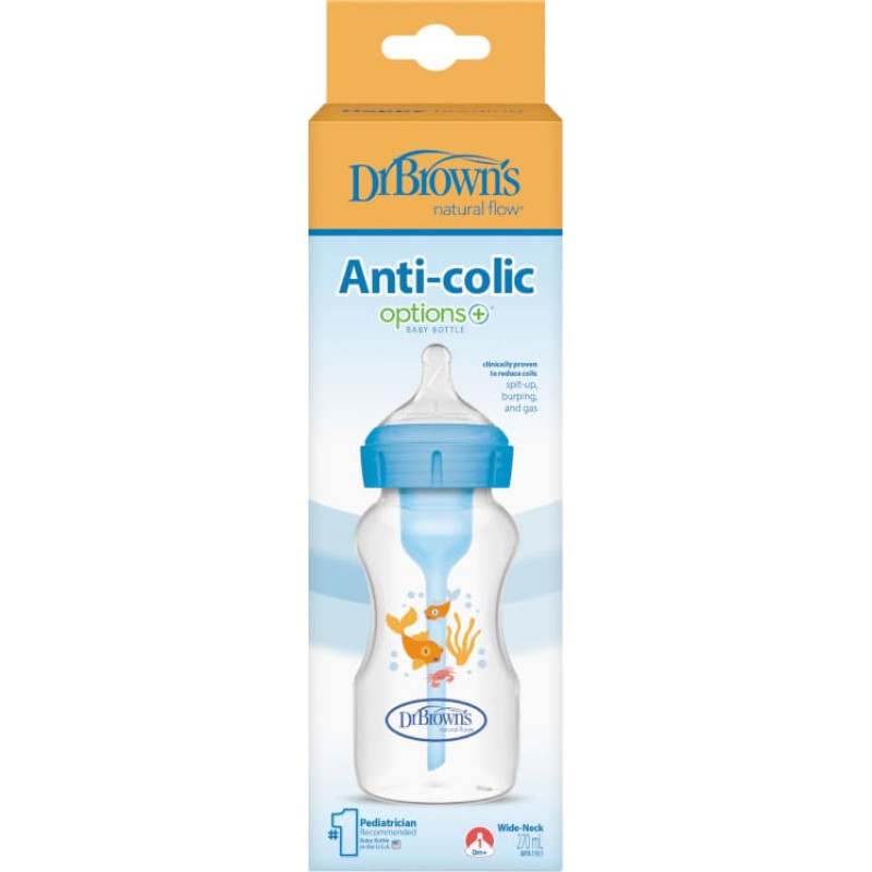 Dr.browns WB91802 Butelka szeroka szyjka 270ml Options+ niebieska dekor morski
