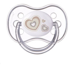 Canpol Babies CANPOL 22/563 Smoczek uspokajający silikonowy okrągły 6-18 m-cy NEWBORN BABY beżowy