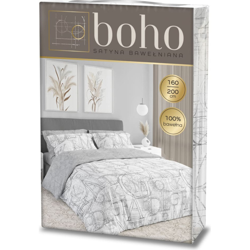 POŚCIEL KPL.160X200+2x70X80 BOHO 009 SATYNA BAW.