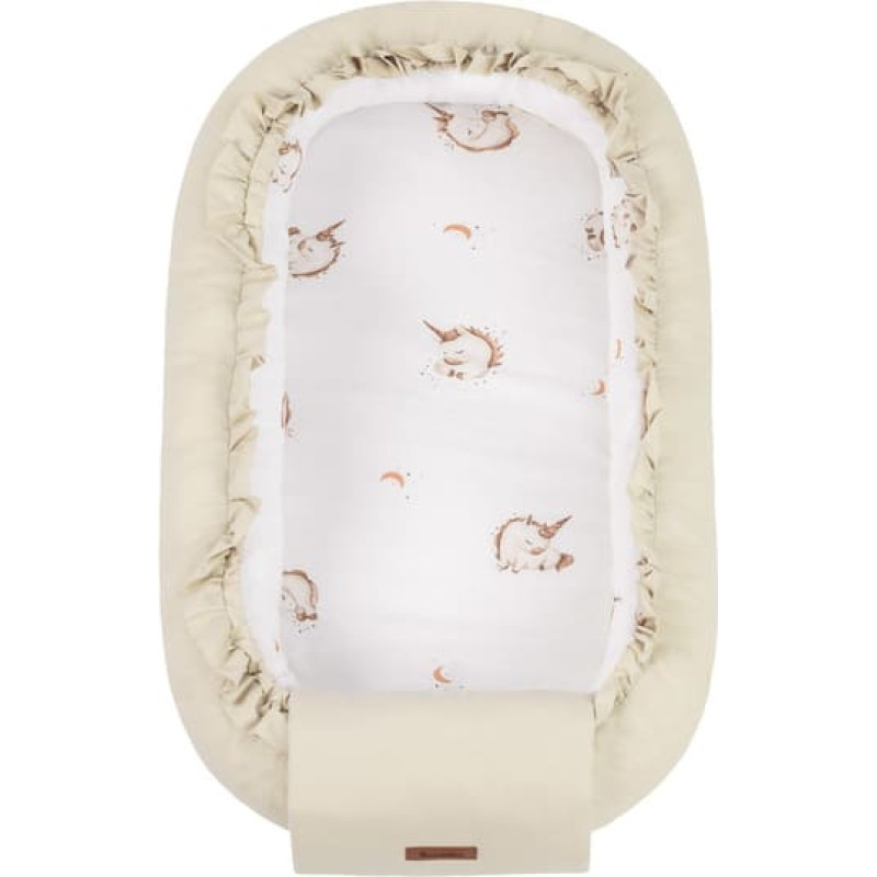 Sensillo BABY NEST COTTON UNICORN BEIGE 80X45