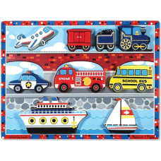 Melissa & Doug Melissa&Doug Puzzles Vehicles  Art.13725 Koka puzle mazuļiem Transports