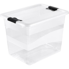 Keeeper Kaste ar vāku crystalbox Cornelia 39,5x29,5x30cm 24L caurspīdīga