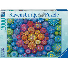 Ravensburger Puzzle Radiating Rainbow Mandalas 2000 Pc 17134