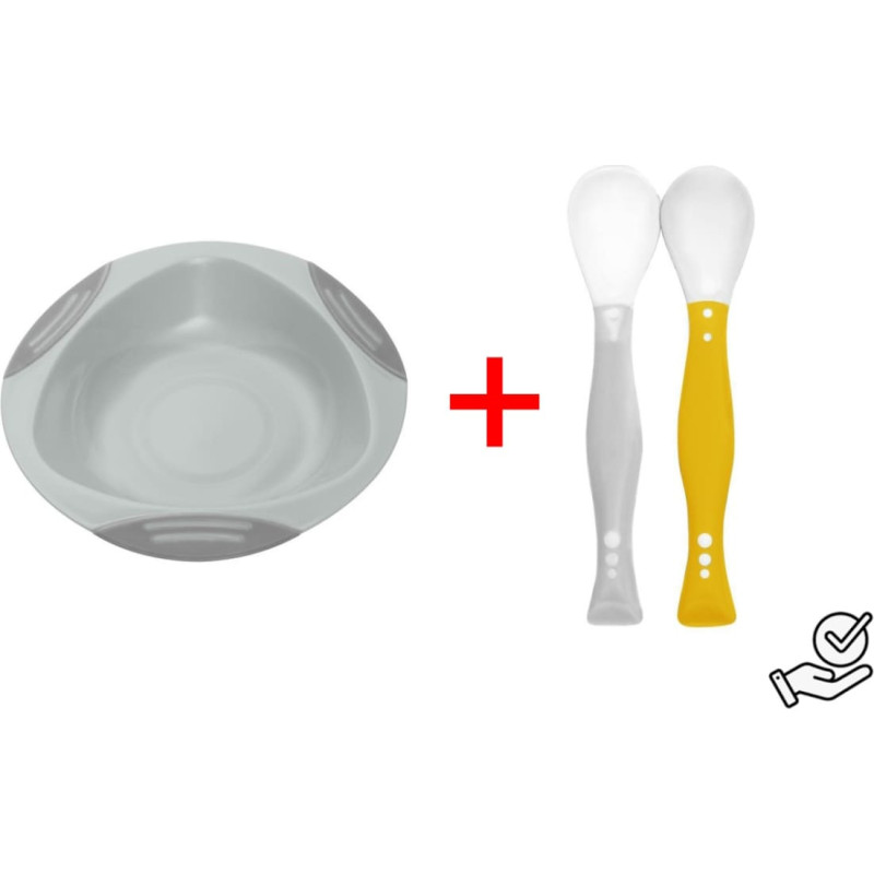 Babyono &Scaron;ķivis ar piesūcekni+elastīgas karotes (1062/03+1066/05)-izdevīgi!