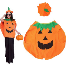 Springos Halloween decoration pumpkin costume with hat Springos HA5224 2 elements.