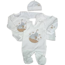 Koala Baby Bekleidungsset für Neugeborene – 4-teilig - 11-168 - UMBRELLA - ECRU -  Größe 56