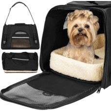 Springos Pet carrier bag for dogs and cats Springos PA0231, travel carrier, 27 x 44 x 24.5 cm, black