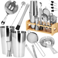 Springos Bartender Set Shaker Tin Tin Stand Springos KI0011 14 pcs. Silver