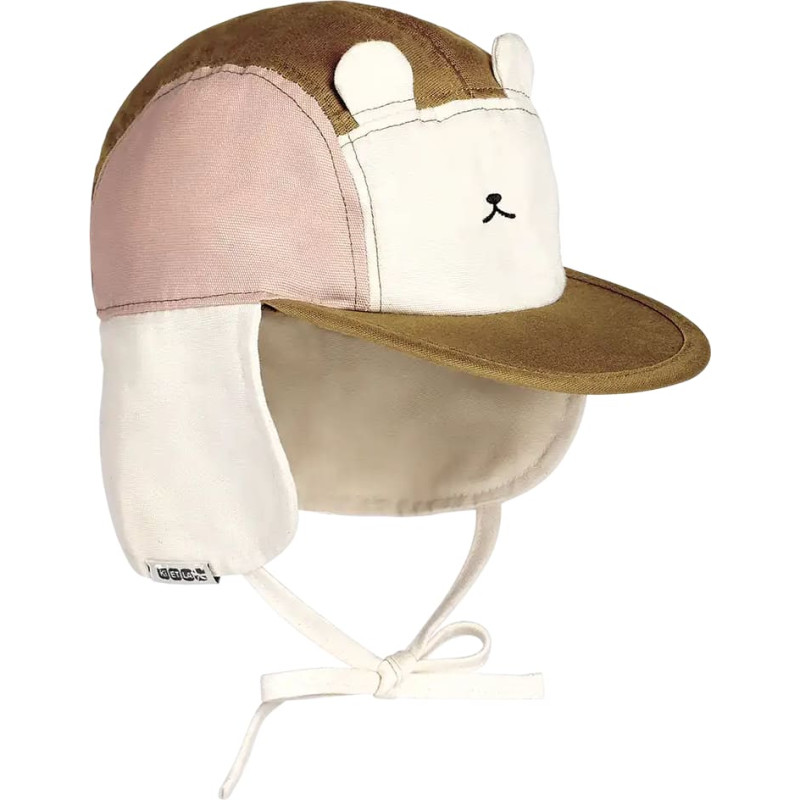 Kietla Camper Cap Pink and Brown Bear 0-2 y	brown/nat/pink