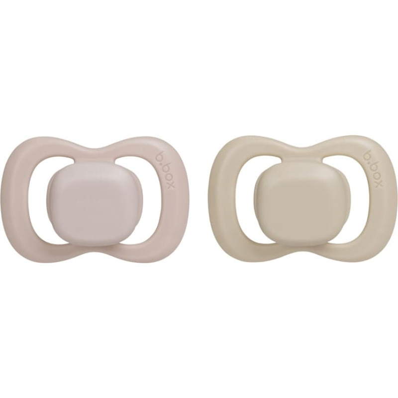 B.box BB300345 Smoczek dla noworodka i niemowlaka 2 szt symetryczny silikonowy 0-6m r&oacute;ż/latte