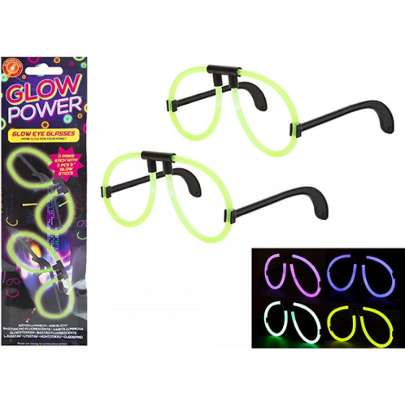 Im Dunkeln leuchtende Brillen, 2 Stück.