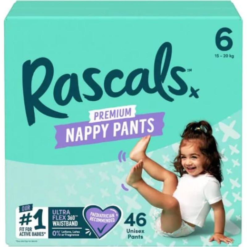 Rascal And Friends RASCAL autiņbiksītes, 6 izmērs, 15-20 kg, 46 gab., 93437