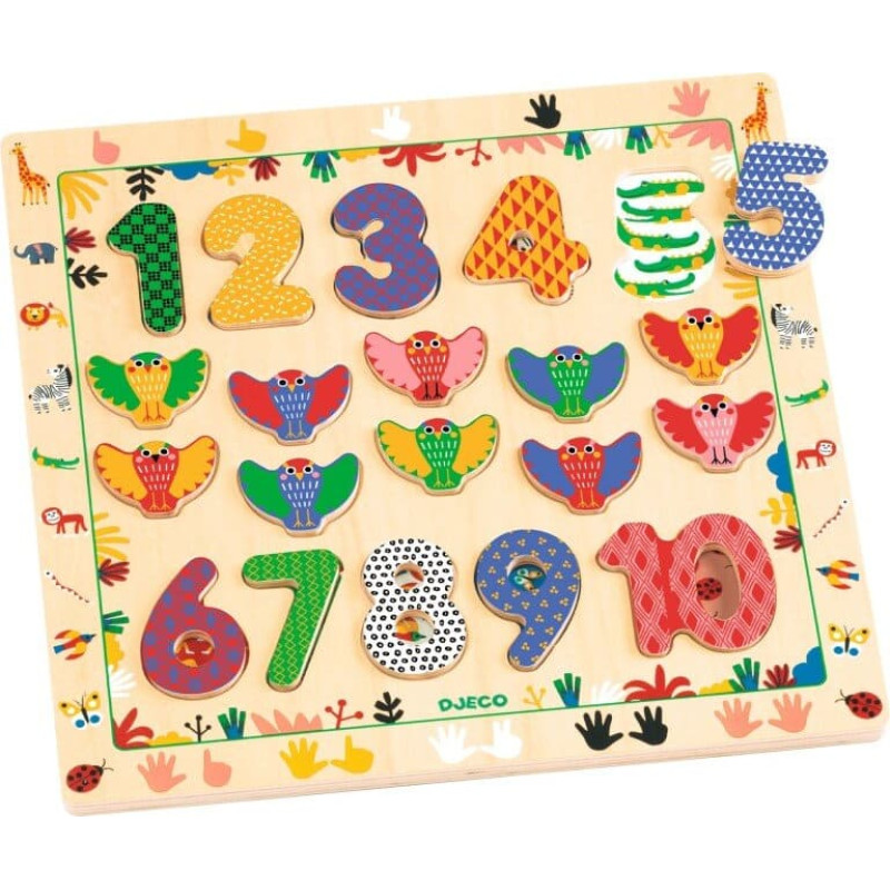 Djeco Educational wooden puzzle - Puzzle 1 to 10