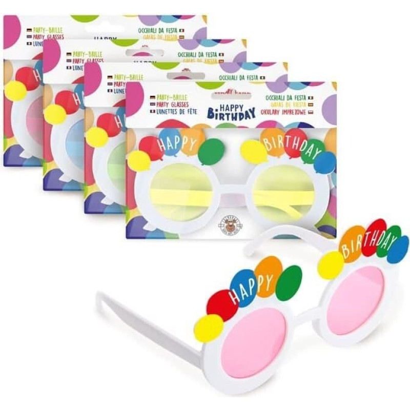 Trendhaus Birthday Fun - "Happy Birthday" glasses (1 pc., 4 designs)