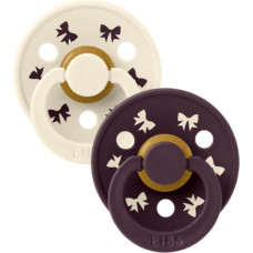 Bibs Holiday &ndash; Colour Round Ivory / Plum 6-18m 2pcs